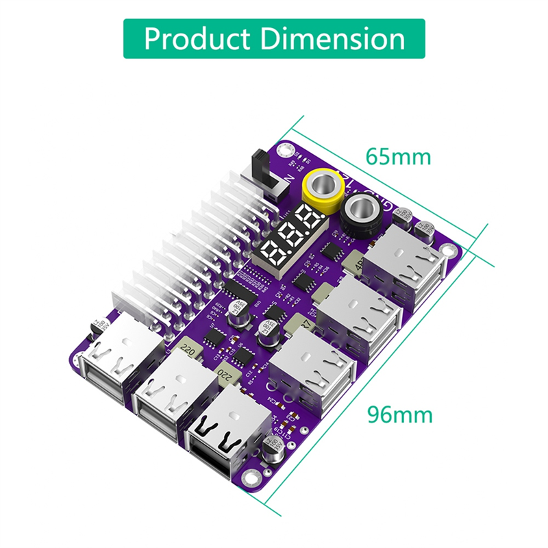Power Adapter Connector Power Supply Breakout Board High Quality ATX 24Pin Power Module Adapter with 12 Port USB 2.0 and QC 2.0/ 3.0 and 12V Output. 