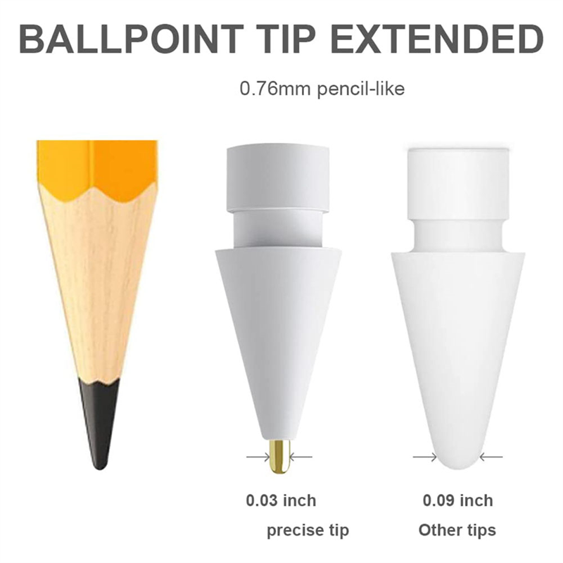 3 Pack Drawing Pencil Tips for Apple Pencil ,3 Styles No Wear Out Fine Point Precise Control Compatible with Apple Pencil Tip. 