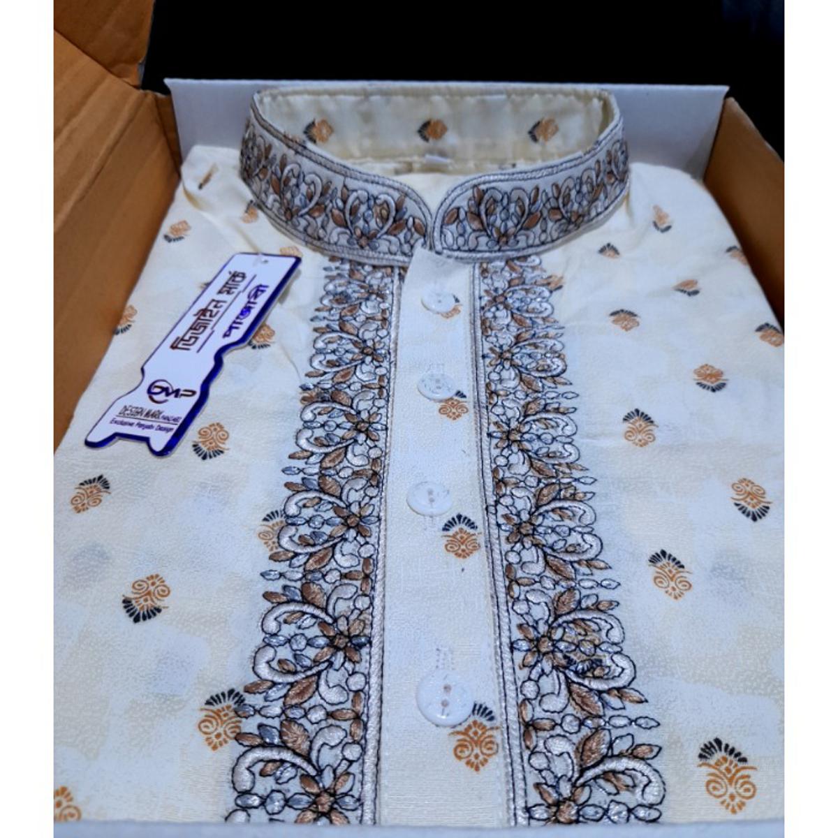 Badami Color Soft Pakija Panjabi For Man - Panjabi - Panjabi For Men ...