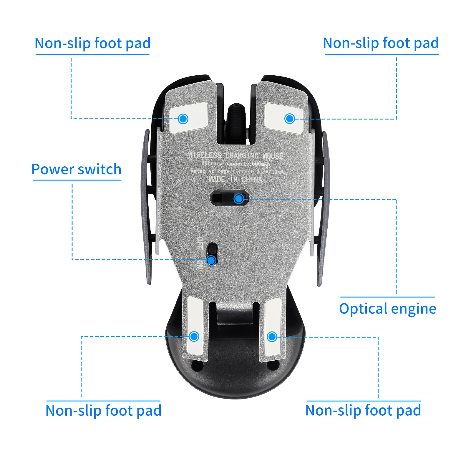 2.4G Wireless Mouse 4 Color USB Ergonomic Mouse Rechargeable Creative Game Mice Red Optical Big Hands Computer Mause For Laptop. 