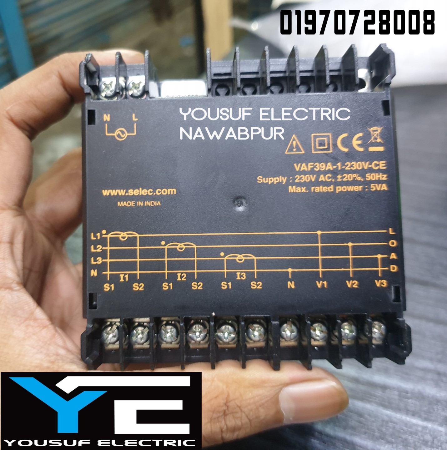 Selec digital multimeter VAF39A-1 Panel meter voltage meter ampere meter frequency meter hertz meter 3 phase meter. 