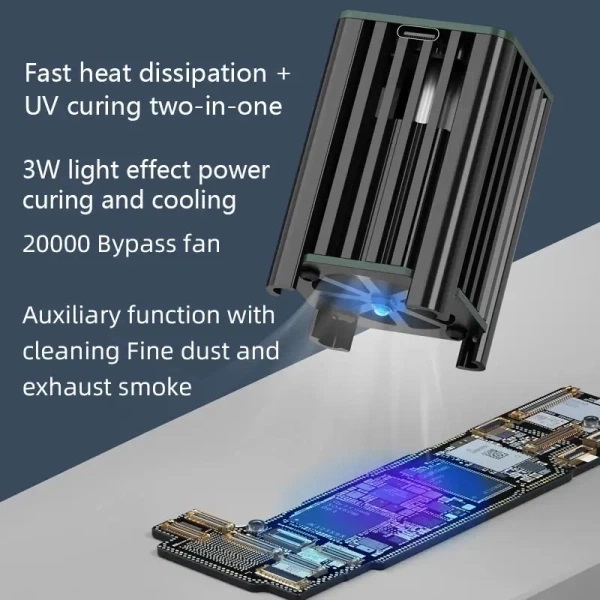 MaAnt MY-01 3 in 1 Combination UV Curing Cooling Fan. 