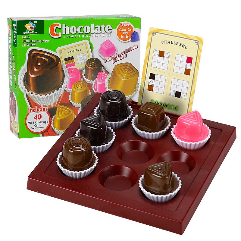 Children chocolate puzzle game chess intelligence chocolate puzzle parent-child interactive board game early education toy. 
