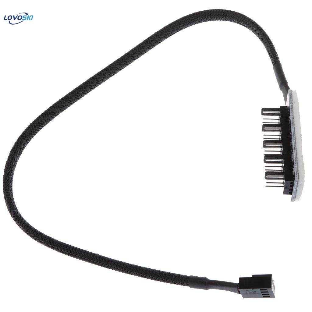 2Pcs 5 Way 37cm Fan HUB CPU Cooler Cable Extension Powers up to 5 Fans. 