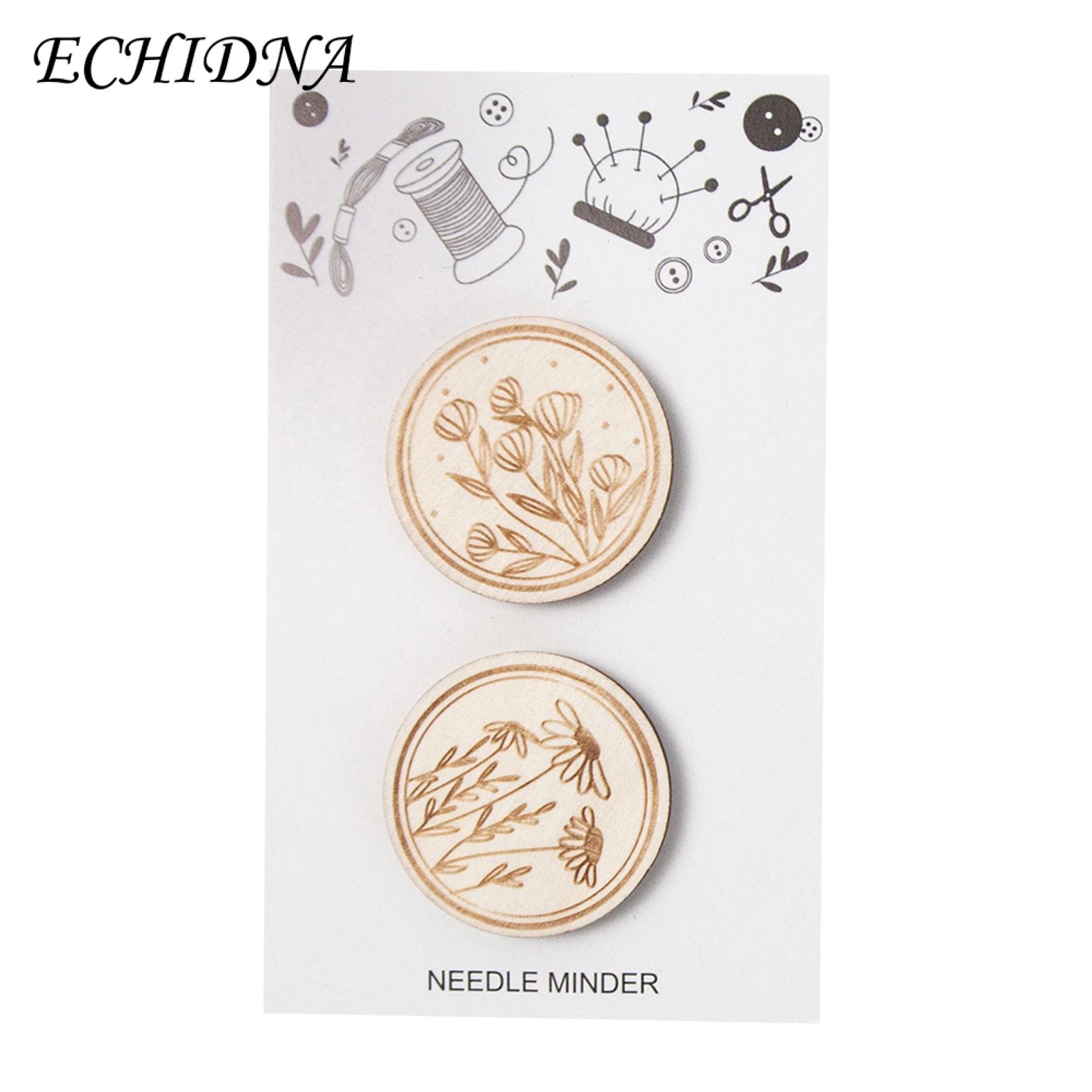 Needle Minder 1 Set Carved Flower Pattern Round Needle Minder for Cross Stitch Embroidery Sewing Receive Cover Needlework Accessories Carved Flower Needle Minder Set