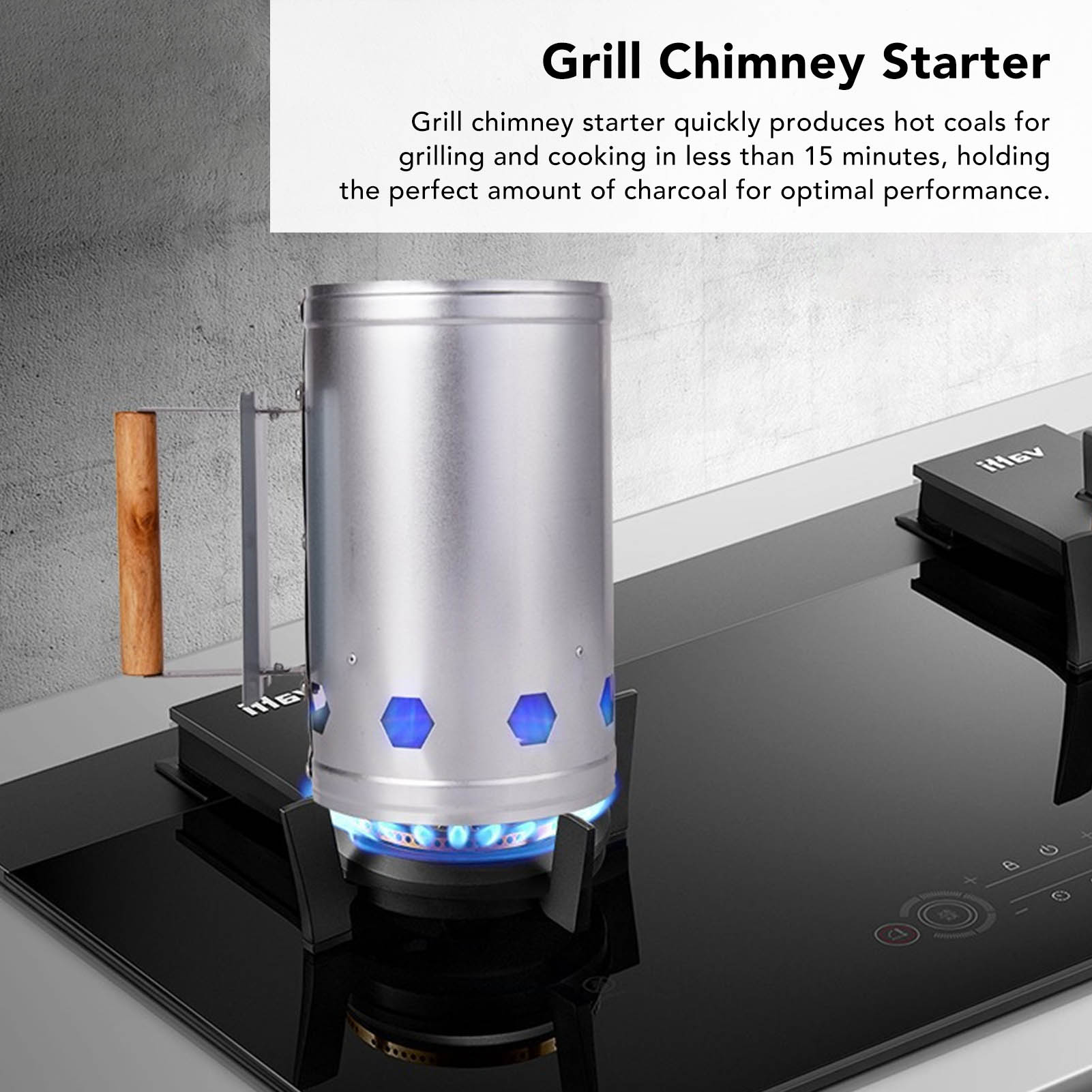 Barbecue Chimney Starter Professional Grill Chimney Starter Round with Quick Release Trigger for BBQ for Picnic. 
