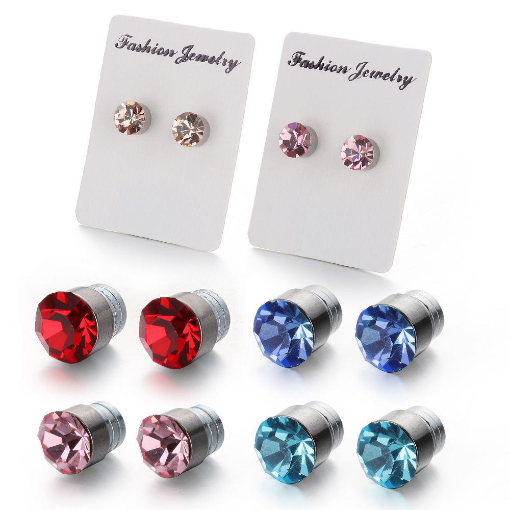 1 Pair Slimming Patch Loss Weight Lazy Paste Crystal Ear Studs Stimulating Acupoints Magnetic Earrings for Women. 