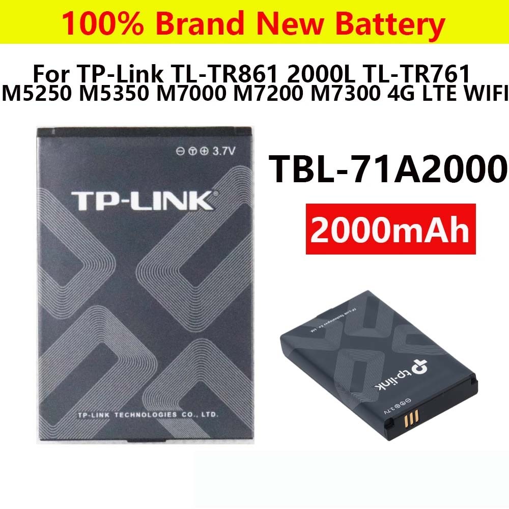 Battery For TBL-71A2000 For TP-Link TL-TR861 2000L TL-TR761 M5250 M5350 M M7300 4G LTE WIFI Router 3.7V 2000mAh