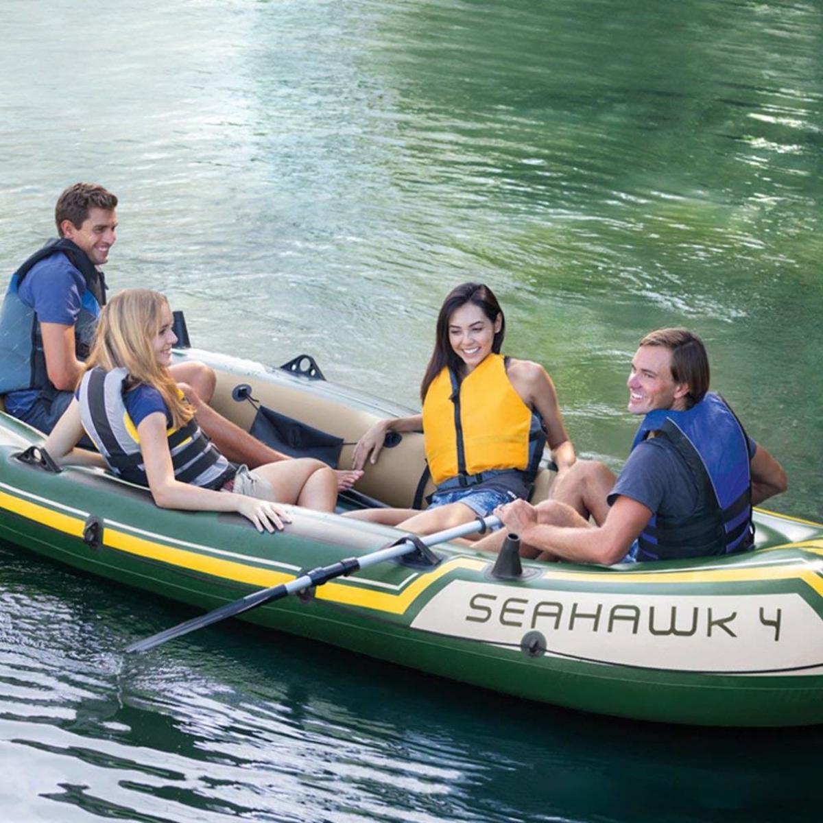 Intex Seahawk 4 Inflatable Boat Set - Four Man with Oars and Pump