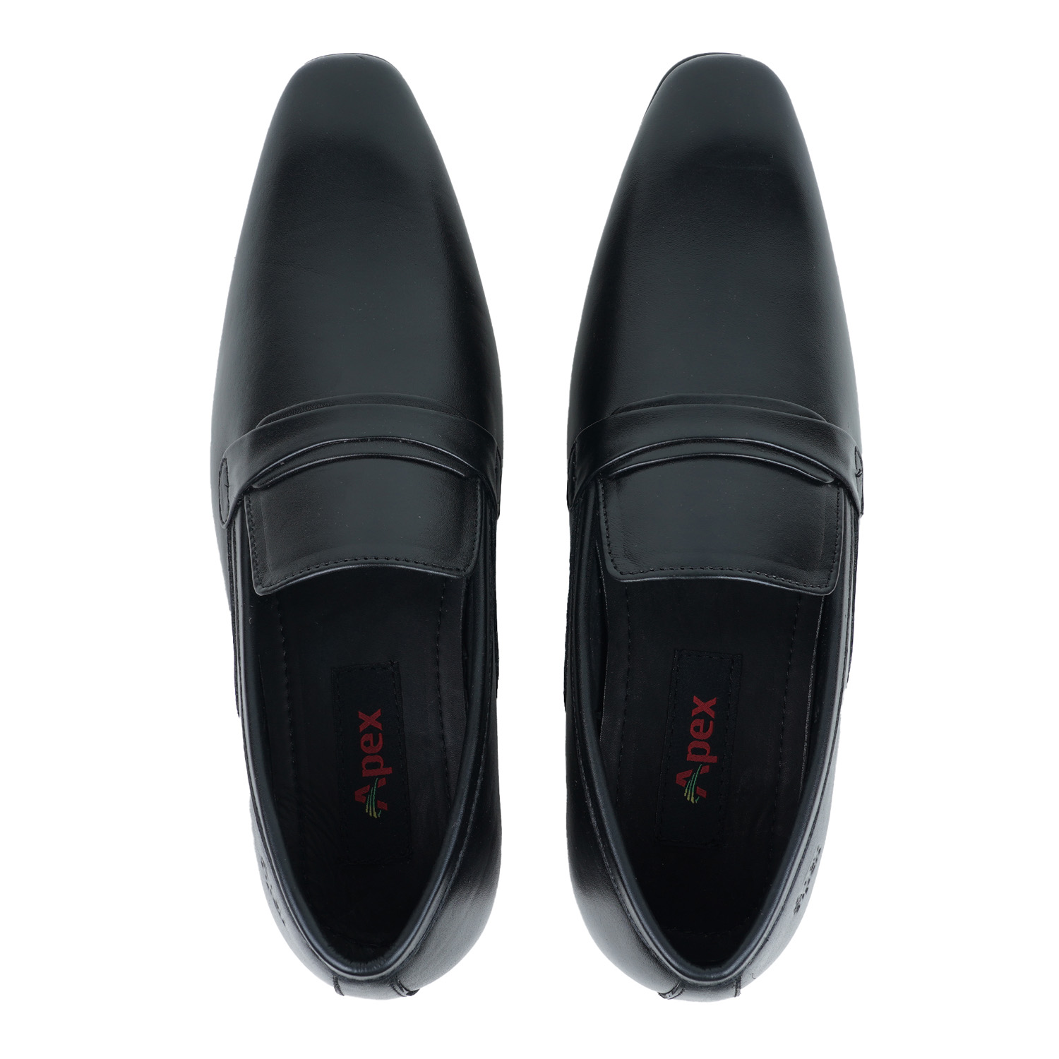 Apex Black Leather Dress Shoe For Men. 