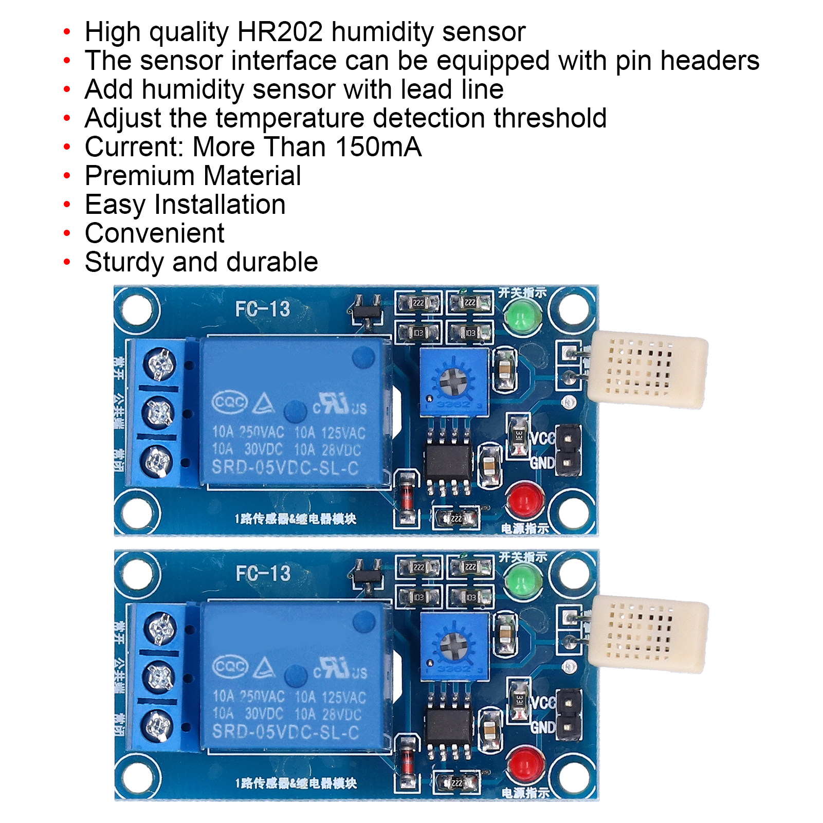 2Pcs DC5V Humidity Sensor Relay Switch Module PCB Control. 
