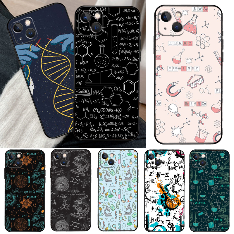 Biology and Chemistry Case For iPhone 12 11 13 14 15 Pro Max Mini Cover For iPhone XR X XS Max 7 8 Plus Phone Case