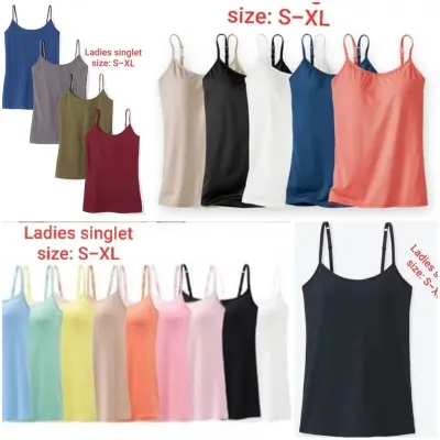 women's singlet lot of colors. lady's tank top. cotton lady's singlet with  adjustable strips.