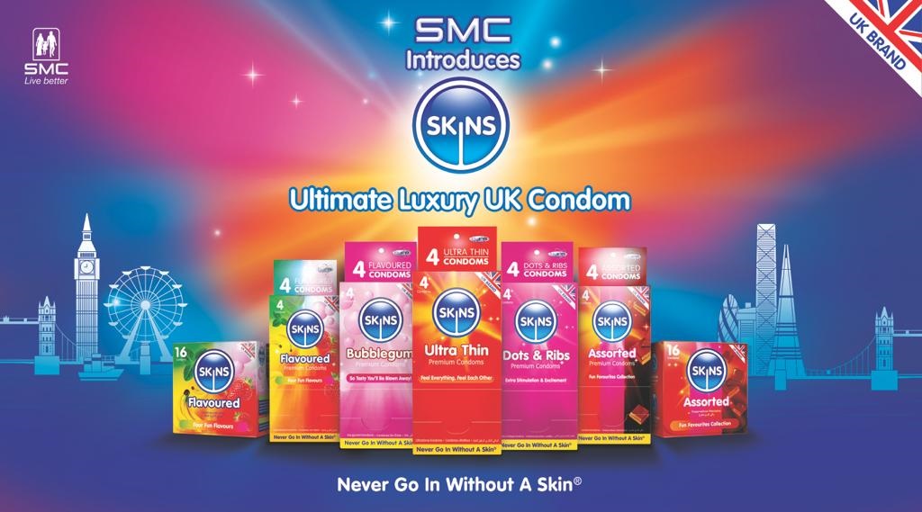 SKINS Assorted Premium Condoms 3,s Combo Pack (4x3)=12Pcs (UK). 