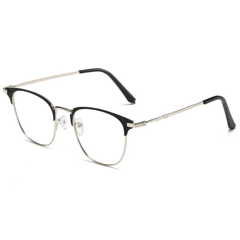 Cross-border new anti-blue light discoloration flat mirror metal retro Photochromic glasses1927 glasses