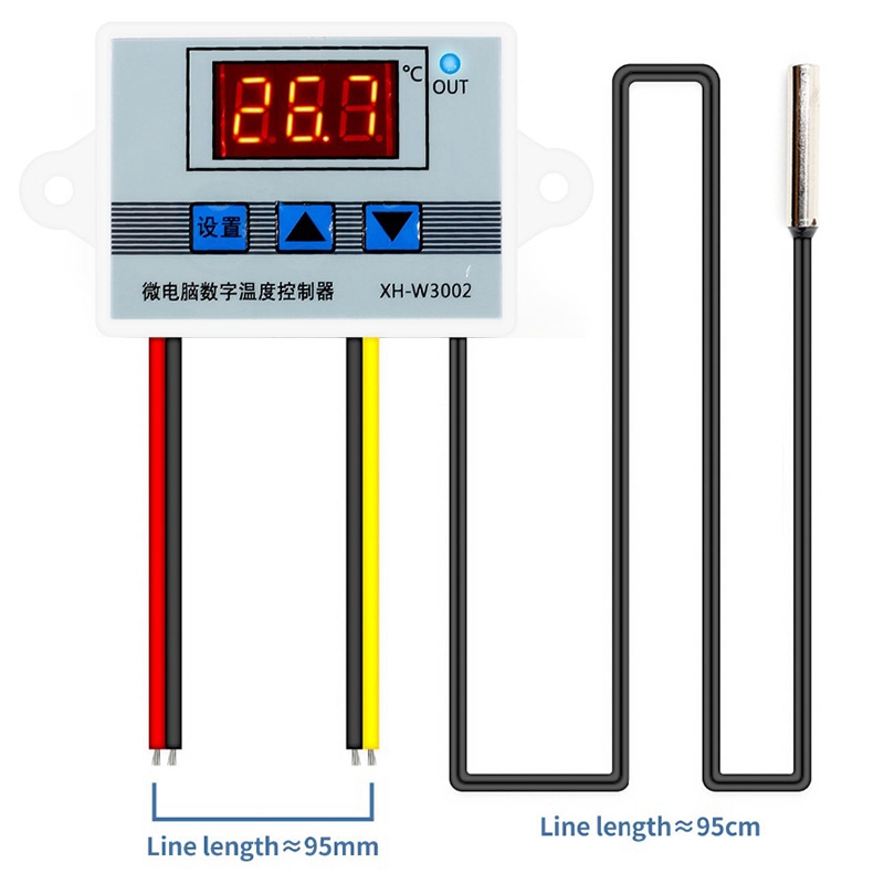 XH-W3002 220V Digital LED Temperature Controller 10A Thermostat Control Switch Probe with Waterproof Sensor W3002. 