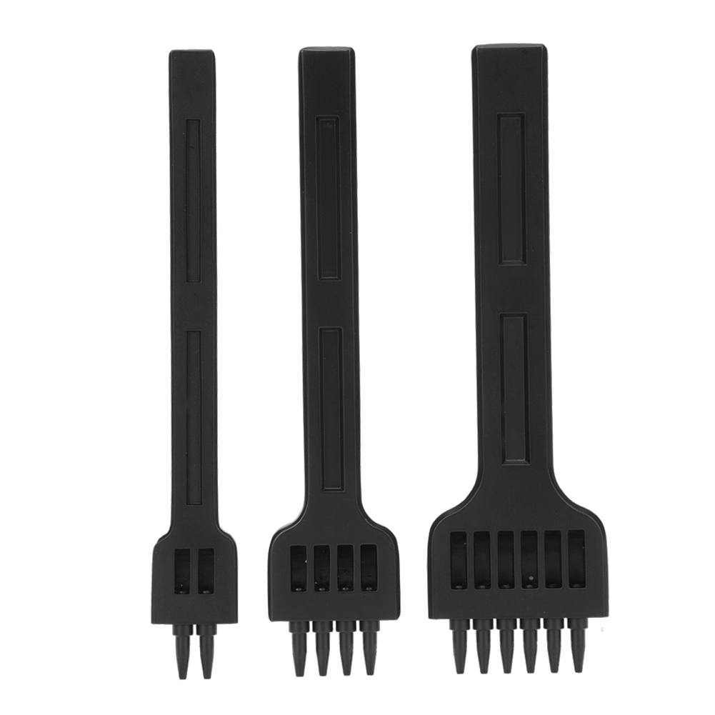 3Pcs Steel 4mm French Style Leather Craft Stitch Lacing Punch Chisel Tool NCZ. 