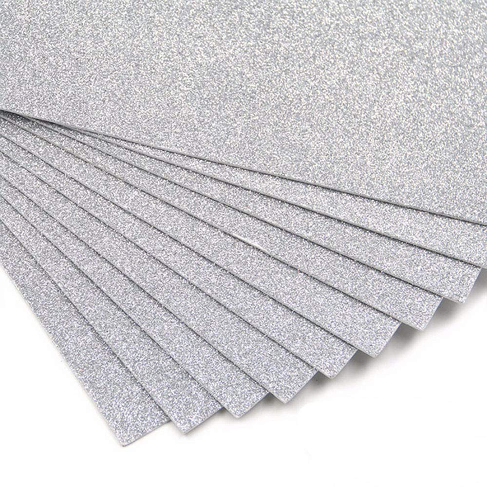 Craft Foam SELF ADHESIVE Glitter Foam Sheets A4 Pack of 10 Assorted