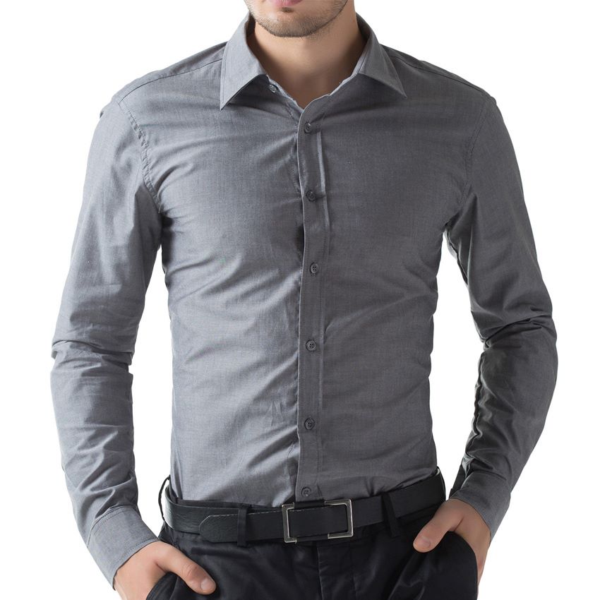 Grey color Cotton long sleeve shirt for 