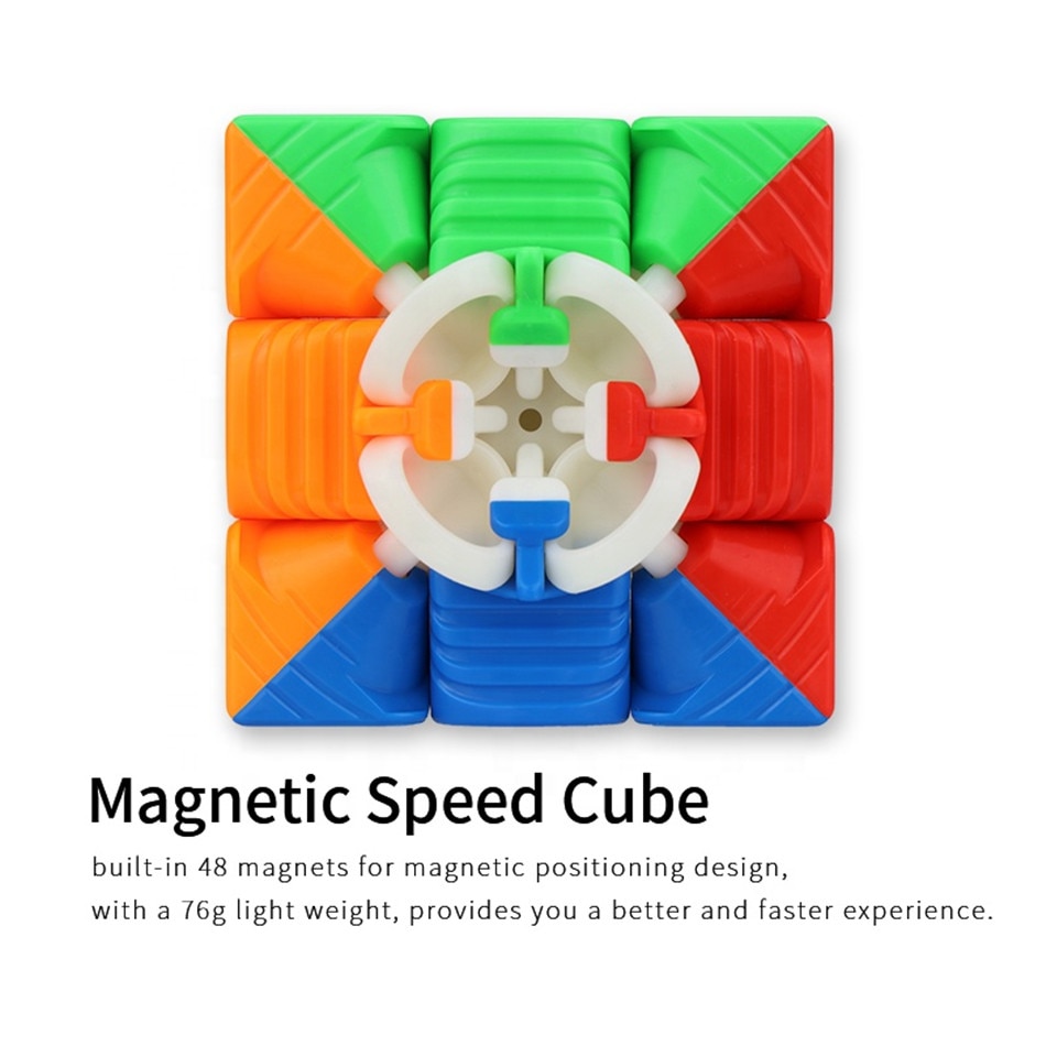 【happy one】YJ Yulong V2 M 3x3 Black and Stickerless Speed Cube Yongjun Yulong 2M Magnetic Magic Cube Puzzle Cubo Magico For Children Kids. 