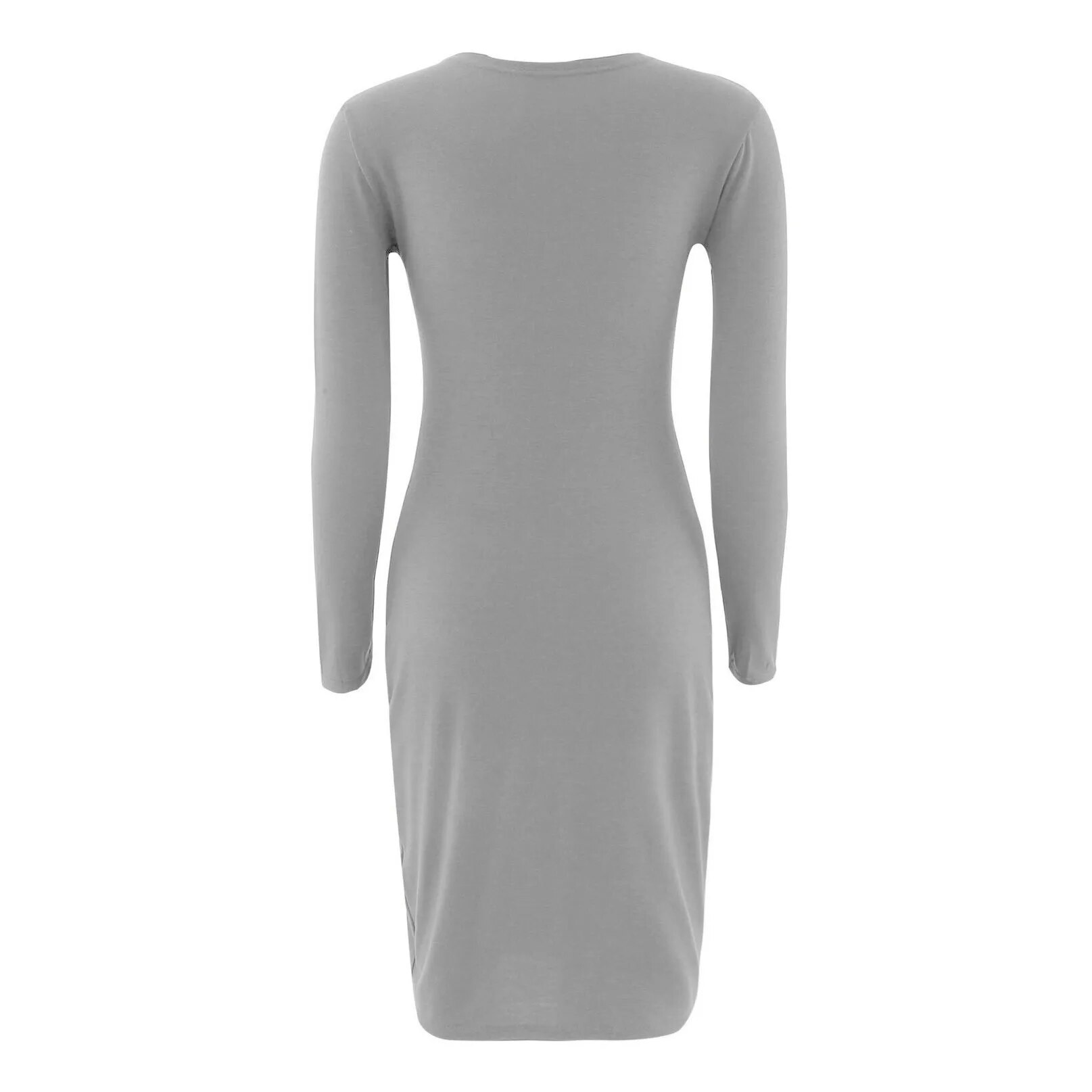 Autumn Women Bodycon Sheath Dress Gray Knitted Cotton Long Sleeve 2023 Pure  Casual Black Midi Dress High Quality | Daraz.com.bd