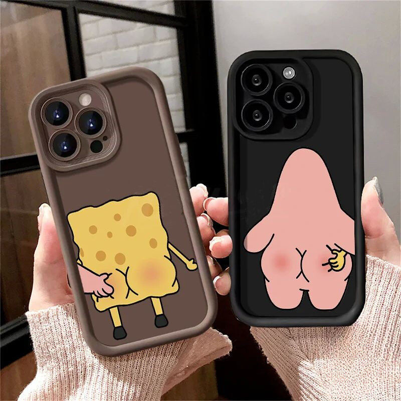 Cute Spongebob Patrick Star Couple Phone Case For Realme C63 C65 C67 C55 C33 C30 C35 C31 C21Y C25Y A60 A18 A38 A58 A57 2022 A52 A72 A92 Casing Cartoon Lens Protection Soft Cover. 