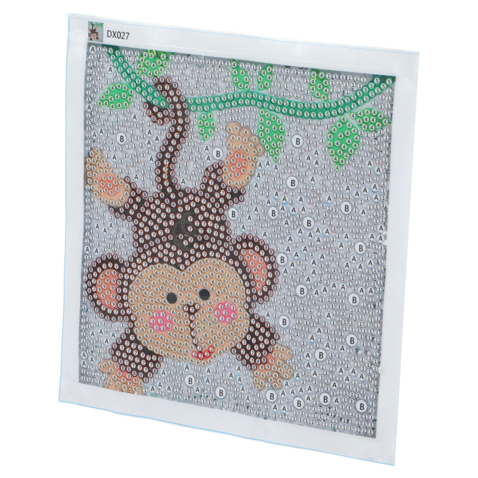 Rhinestone Painting Kit Shiny Cartoon Cute Monkey Pattern Simple Operation DIY 5D Art 17x17cm. 