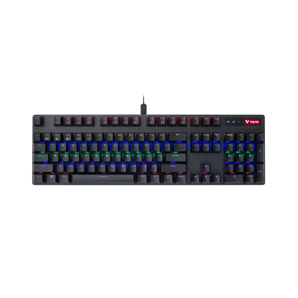 Rapoo VPRO V500PRO-MT Blue Switch Multi-mode Wireless Keyboard Switch Bluetooth 3.0, Bluetooth 5.0, 2.4GHz and wired modes Adjustable backlight Rechargeable battery