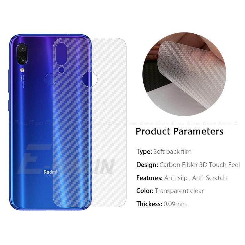 For Xiaomi Redmi Note 7 / Note 7 Pro / Note 7s Transparent 3D Carbon Fiber Back Skin Rear Screen Guard Protector Sticker l983. 