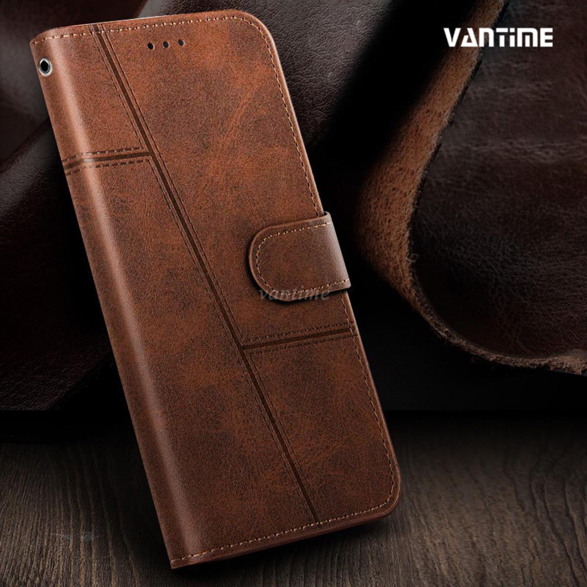 Vantime for OPPO A18 A38 A58 A78 4G A98 F23 5G Retro PU Leather Wallet Case Flip Clasp Stand Cards Holder Casing