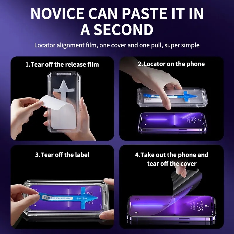 14 PlXR screen protector for Max4 13 1K tempered glass 500D 8 iPhone 15 12 11 P XS X protective film suitable for us 15 with alignment mounting cover. 