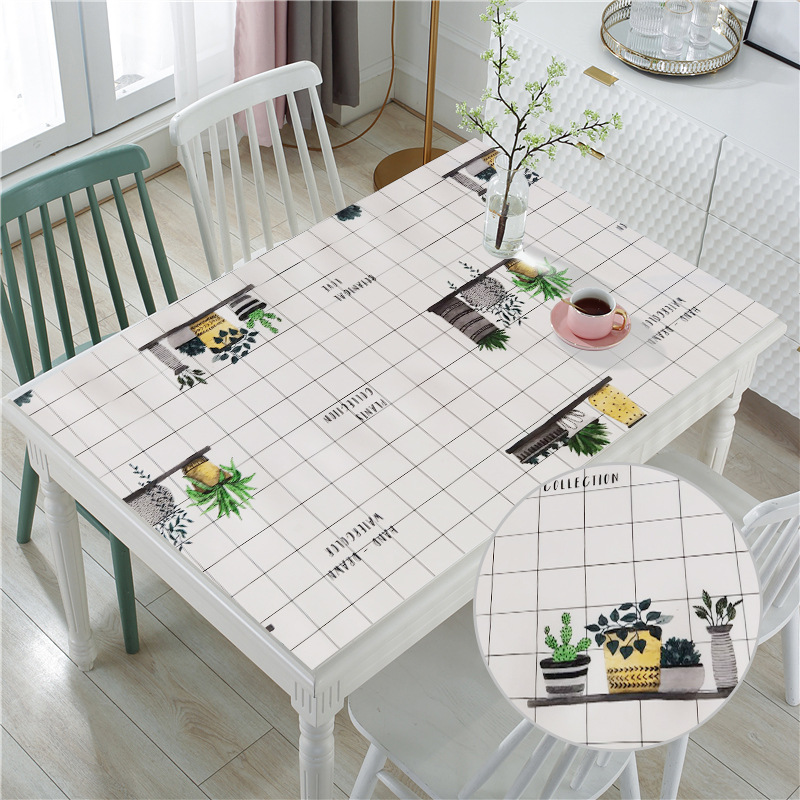 Flooring, leather, tablecloth, thickened, PVC, plastic, kang, leather, tablecloth, rectangular dining table, coffee table mat, square, water, L span. 