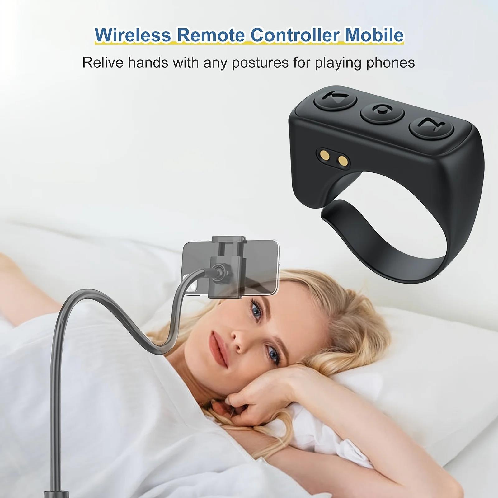 Hot Tiktoks Scrolling Ring Remote Control Button Stick Bluetooth Page Turner Fingertip Selfie Video Ring for Smartphone Control. 