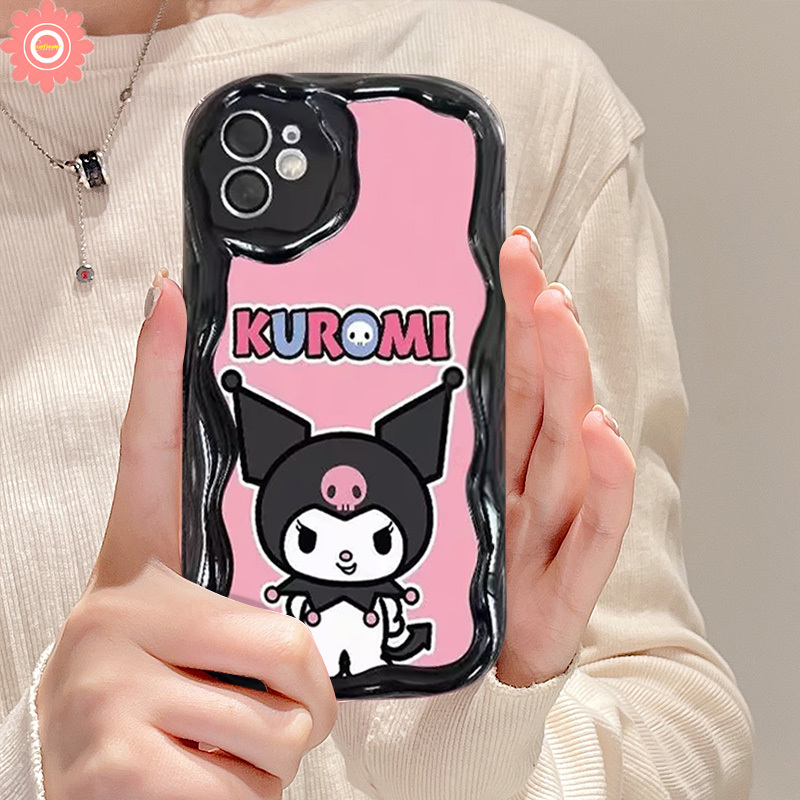 Cartoon Cute Sanrio Funny Kuromi Phone Case For Oppo A38 A76 A58 A78 A16 A98 A7 A5 A15 A53 A9 A54 A57 A17 A12 A5s A55 A95 A74 A96 A17k A1k A52 A3s A31 A16K A77s A77 Reno 8T 5 4F 3D Wavy Curved Edge Glossy Soft Cover. 