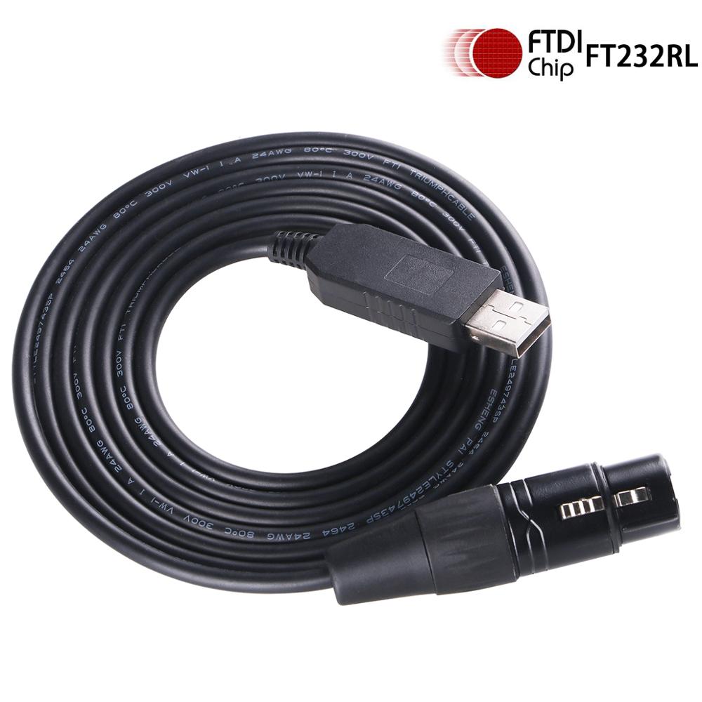 USB RS485 DMX Control DMX512 DMX400 DIY Serial Converter Stage Light Controller Equipment Cable. 