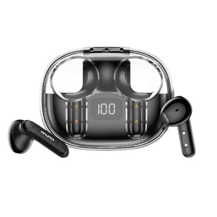 Awei T86 ENC Noise Canceling Earphones Wireless Bluetooth Earbuds HiFi Stereo Headphones Earphone Long Battery Life Black