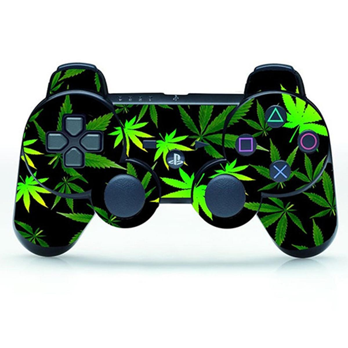 Green Leaf Cool Skin Sticker for PS3 Controller Playstation Remote Controller
