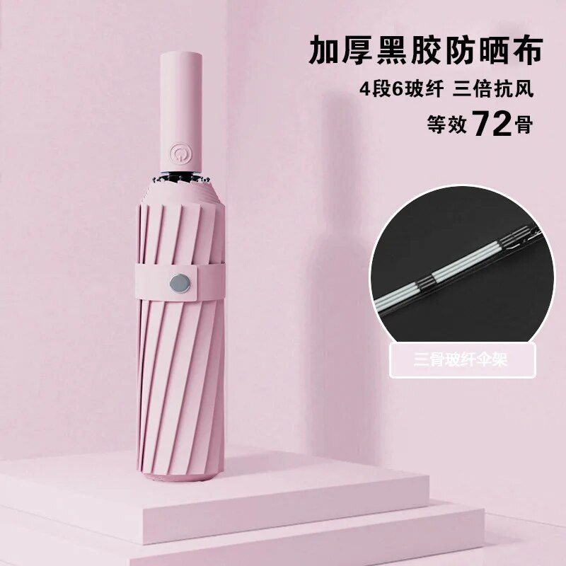 Windproof Automatic Umbrella 36 Bone Super Strong Sunshade Uv Protection Folding Sunproo Anti-Storm Large Size Reverse Rain Gear. 