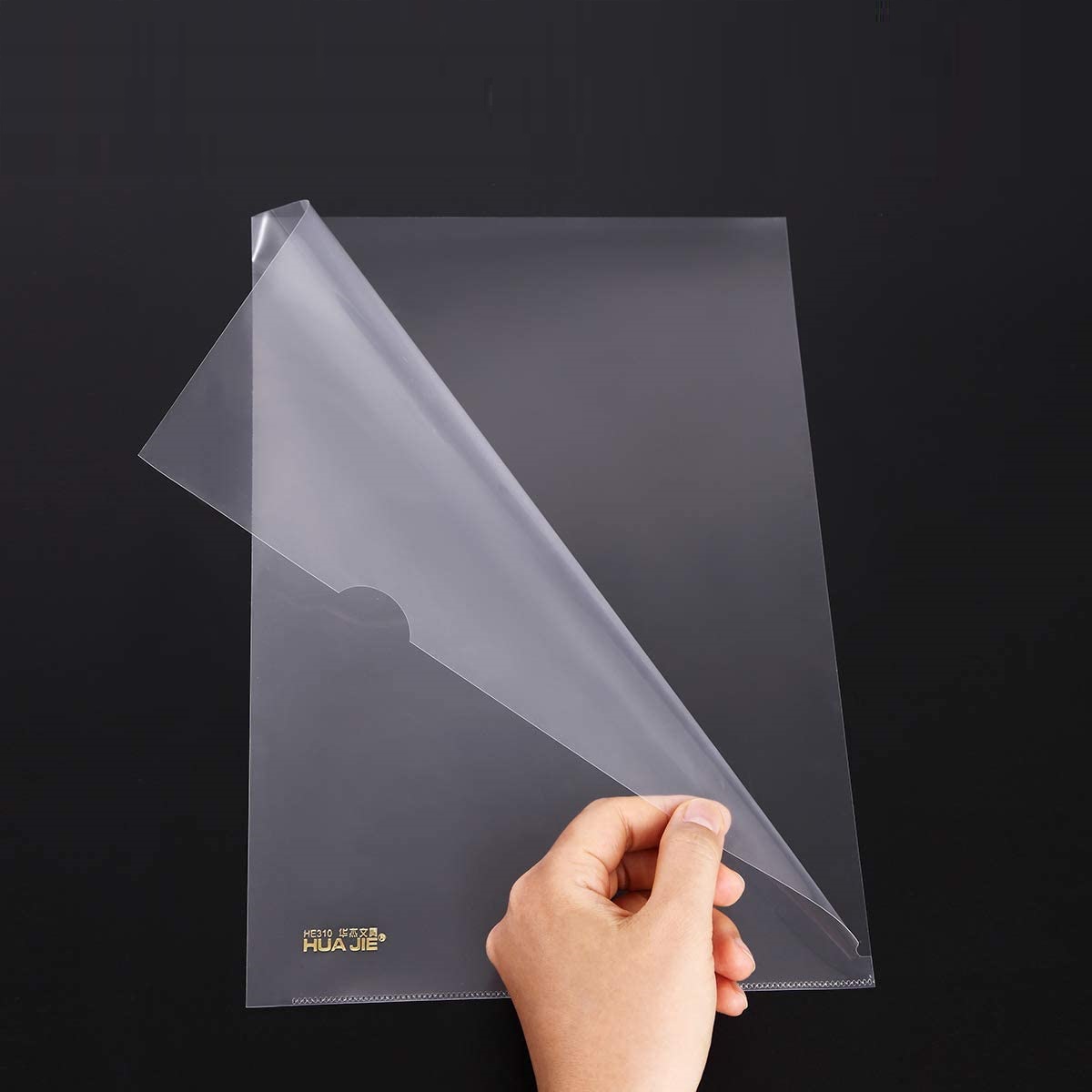 Huajie A4 Clear Transparent Plastic Document File Folder - 5 Pcs ...