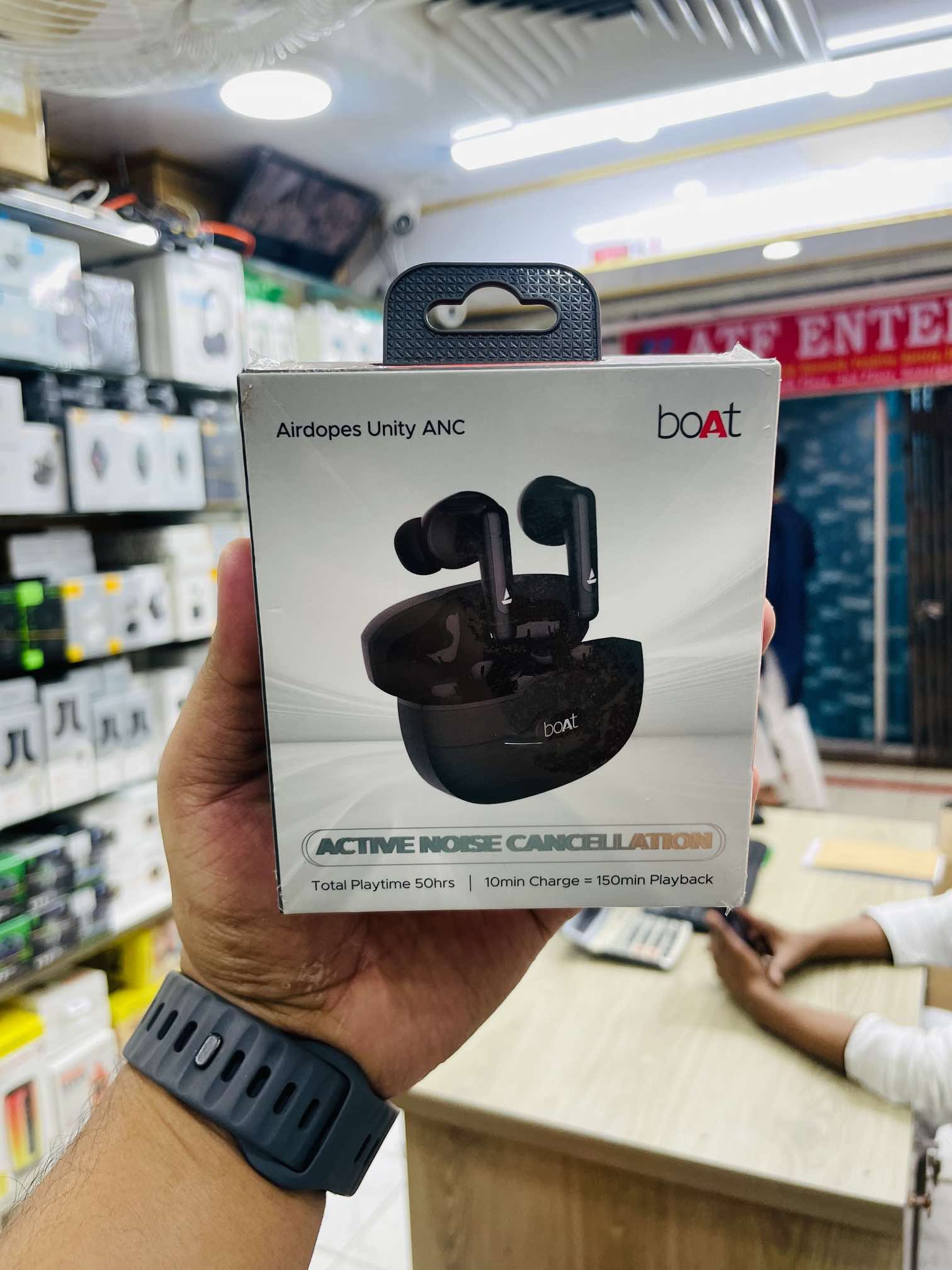 boAt Airdopes 141 ANC, Active Noise Cancellation(~32dB), 50ms Low Latency, 4Mics ENx, 42Hrs Battery, Fast Charge, IPX5, v5.3 Bluetooth Earbuds. 