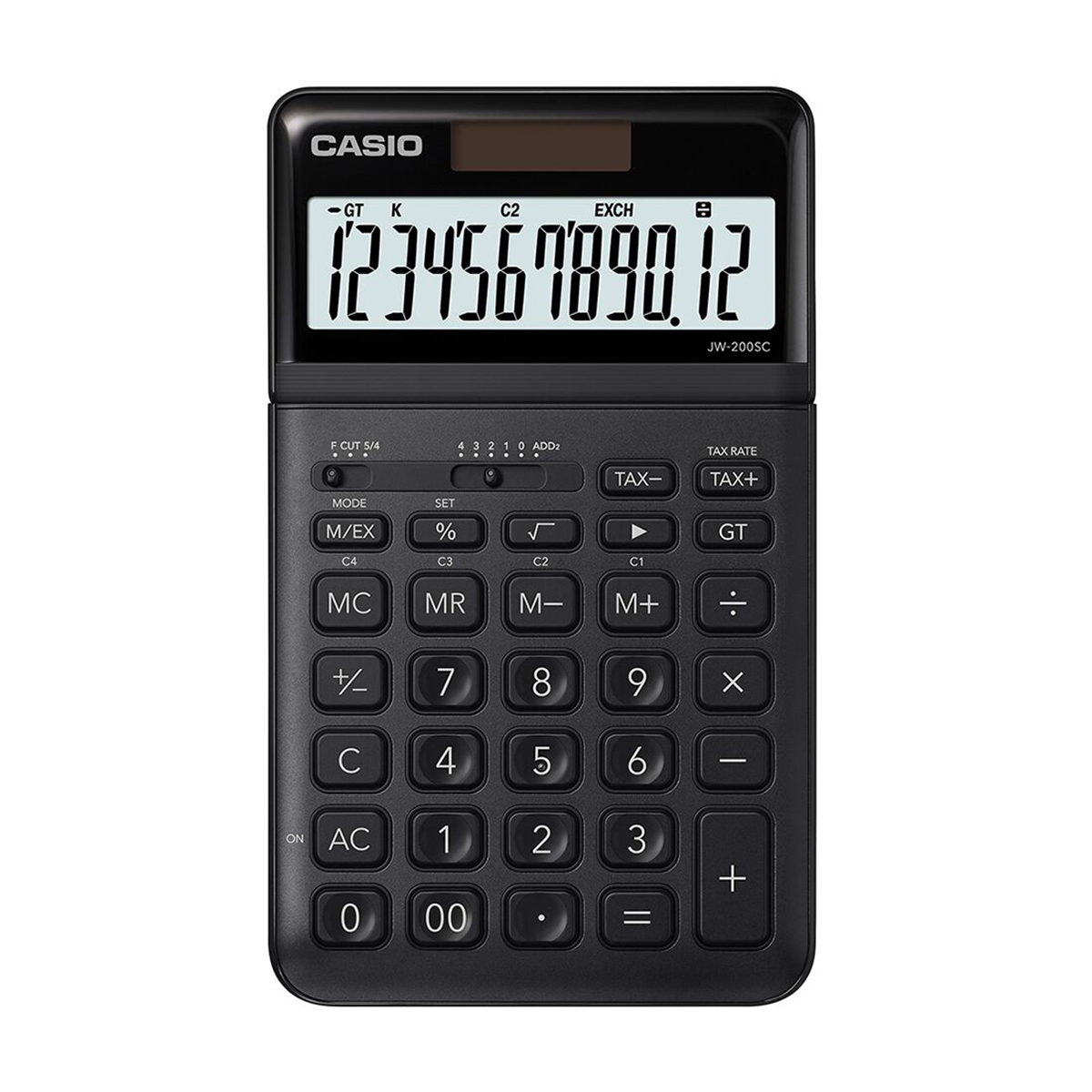 Casio JW-200SC-BK Solar and Battery Powered Basic Calculator - Black