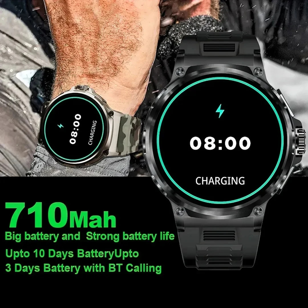 2024 New 1.85 Inch Ultra HD AMOLED Display Bluetooth Call Smart Watch Men 710 mAh Battery Sports Tracker Watches for Android IOS. 