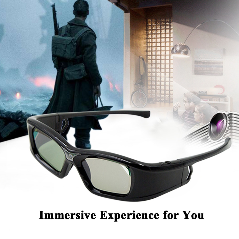 GL410 3D Glasses for Projector Full HD Active DLP Link for Optama Acer BenQ ViewSonic Sharp Dell DLP Link Projectors 3D glasses. 