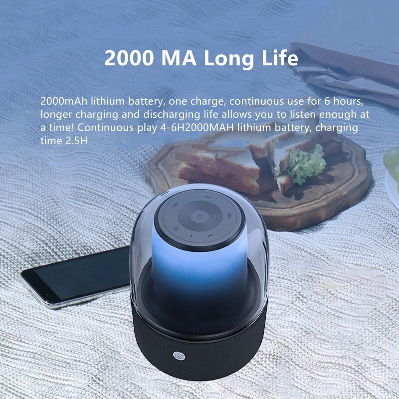 Soaiy Bluetooth 1 Bass Atmosphere Light Portable Speaker. 