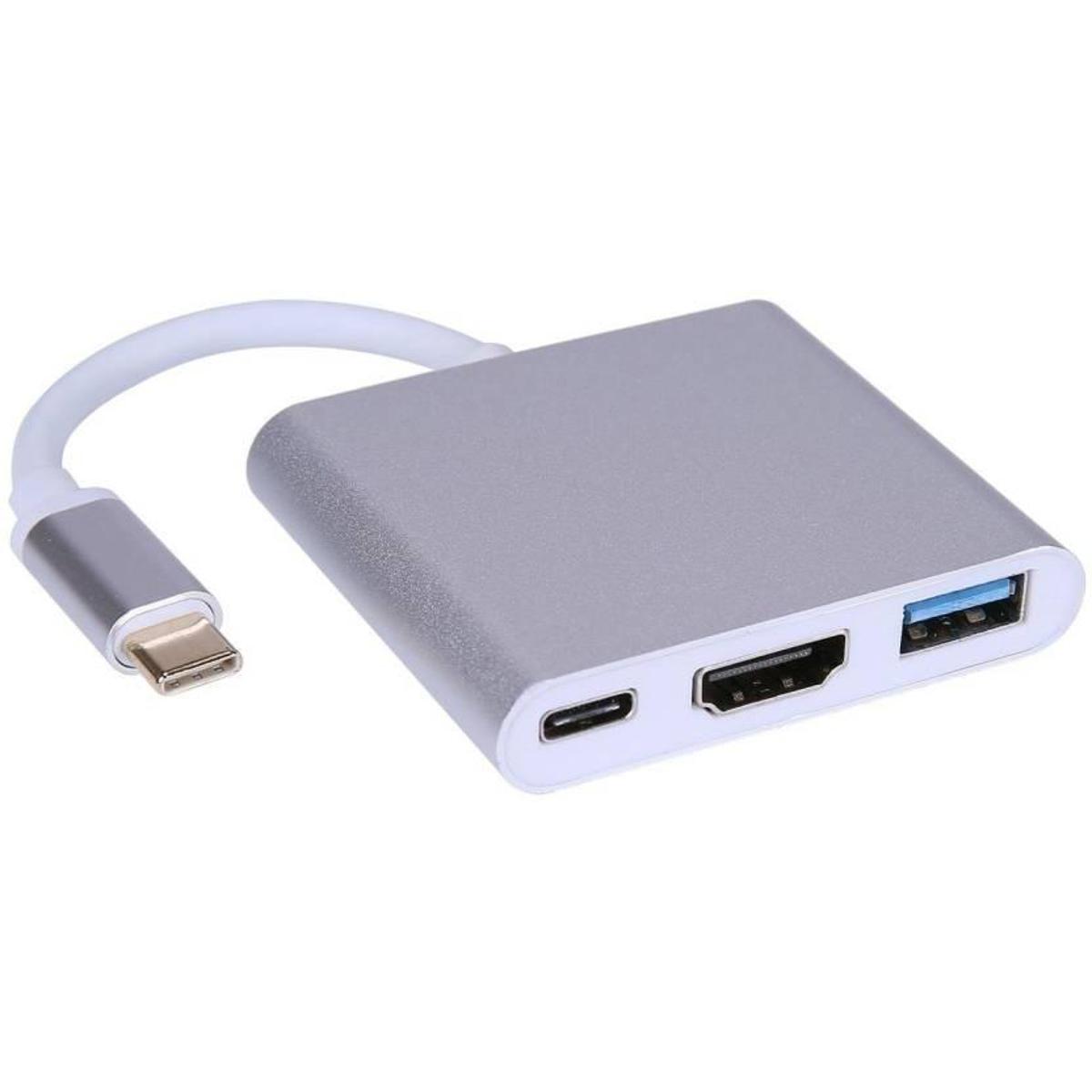 USB Type C to HDMI Converter 3 in 1 Hub USB 3.1 to USB C 4K HD Adapter for MacBook