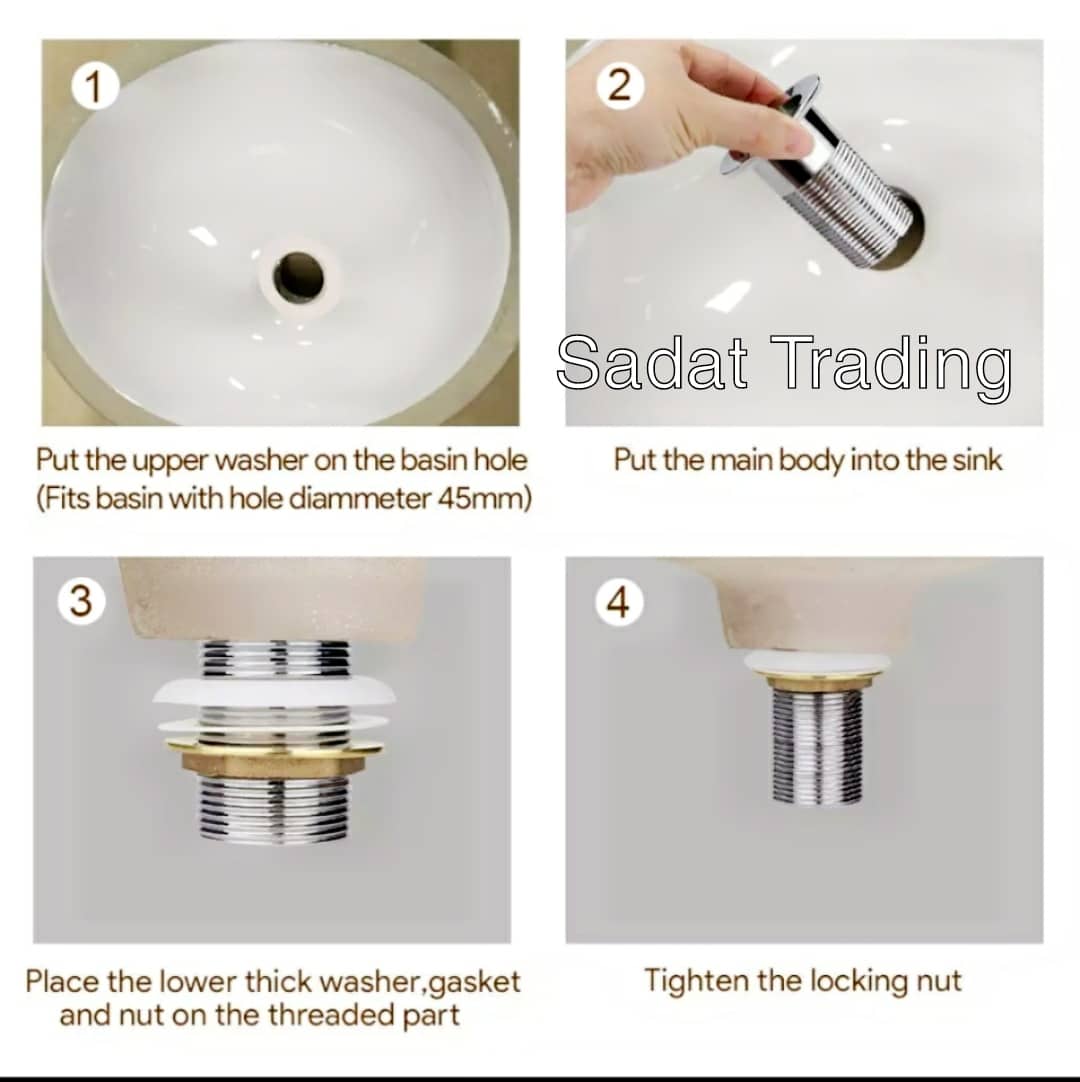 Bathroom Sink Gold Drain Wash Basin Push Down  Pop-up Drain / Basin Waste. 
