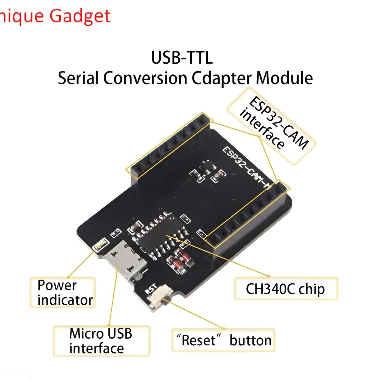 ESP32-CAM-MB MICRO USB Download Module Adapter for ESP32 CAM Development Board. 