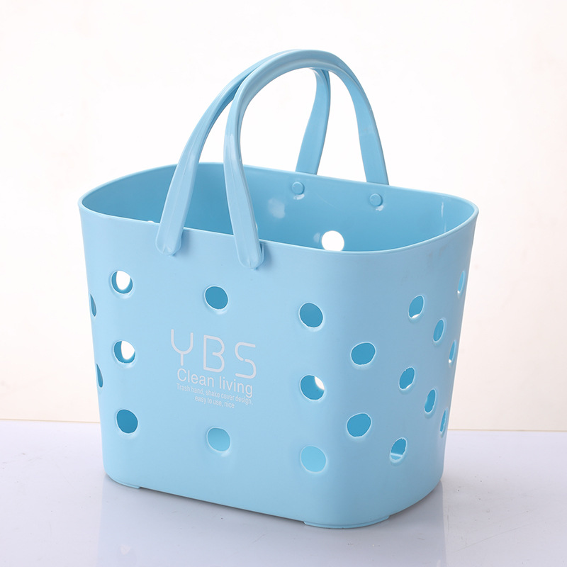 Q6065 Portable Bath Basket Picnic Basket Storage Basket Bathroom Plastic Small Bath Basket Kitchen Storage Basket Vegetable Basket