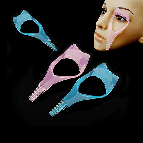 3in1 Mascara Shield Guard Eyelash Brush Curler Guide Applicator Comb Makeup Tool. 