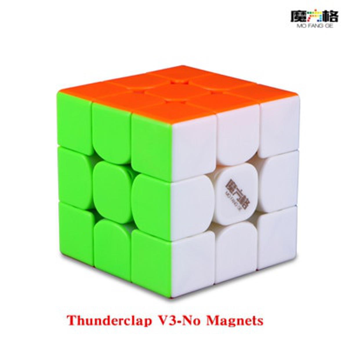 【happy one】Global MoCube Qiyi Thunderclap V3 3x3 Black Speed Cube MoFangGe V3 Magnetic Speed Cube